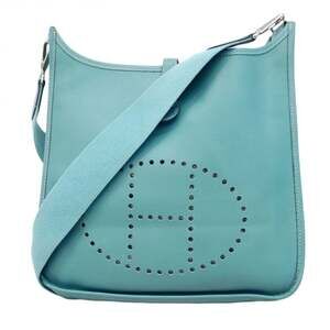 Hermes Evelyne 1 PM Shoulder Bag, Veau Epsom Leather, Blue Jean, □J Stamp, Wo...